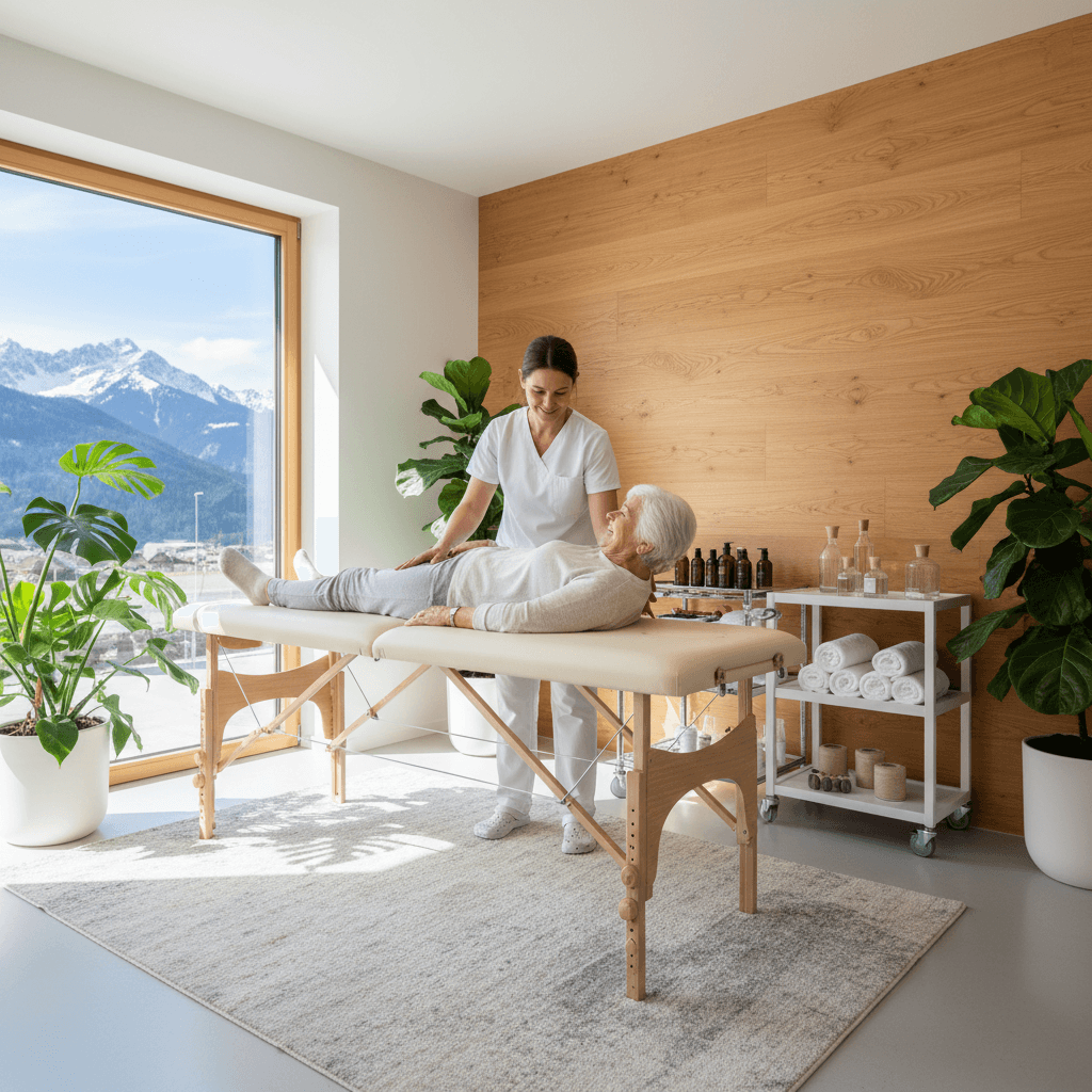 Therapeutin bei der Behandlung in einem Kurhotel